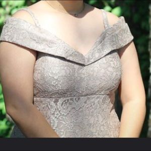 Lace Gold Prom Dress